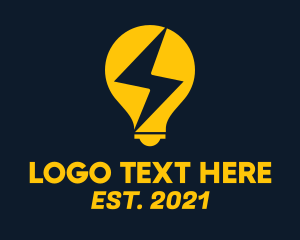 Lighting - Electric Bulb Lightning logo design