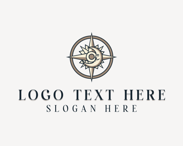 Navigation - Moon Navigation Compass logo design