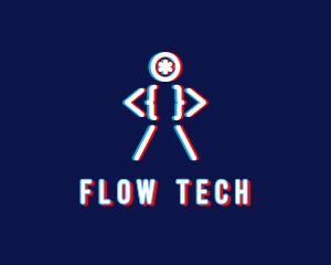 Glitchy Dance Man logo design