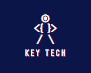 Glitchy Dance Man logo design