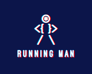 Glitchy Dance Man logo design