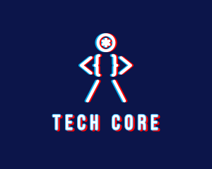 Glitchy Dance Man logo design