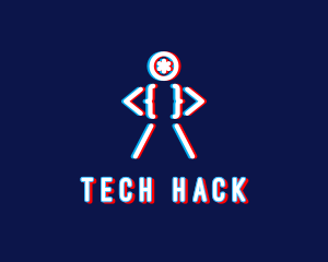 Glitchy Dance Man logo design