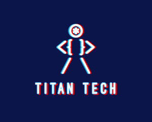 Glitchy Dance Man logo design