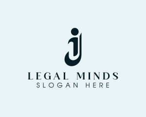 Jurist - Legal Advice Law Firm Letter IJ logo design