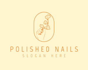 Natural Floral Nails logo design