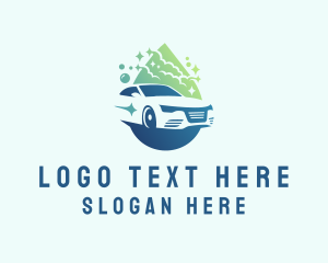 Sedan Car Wash Droplet Logo