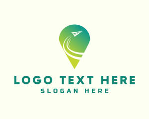 Logistics Company - Airplane Travel Location Pin logo design
