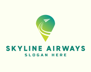 Airliner - Airplane Travel Location Pin logo design