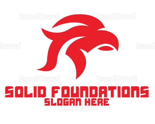 Abstract Red Eagle Logo