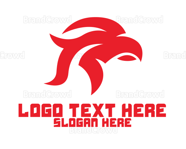 Abstract Red Eagle Logo