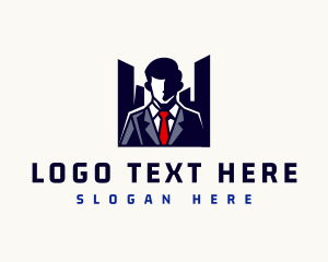 Headshot - Businessman Male Leader logo design