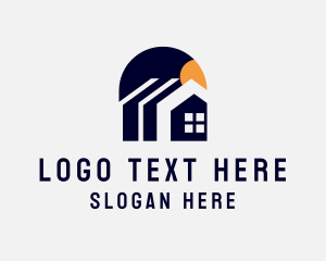 Roofing - Residential House Building logo design