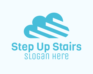 Staircase - Blue Cloud Stairs logo design