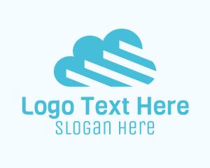 Staircase - Blue Cloud Stairs logo design