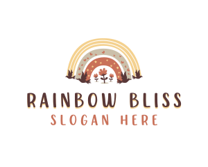 Flower Bird Rainbow logo design