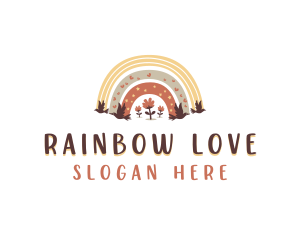 Flower Bird Rainbow logo design