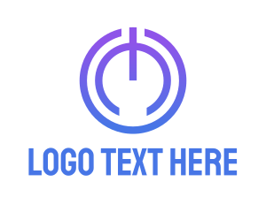 Mobile Phone - Violet Power Button logo design