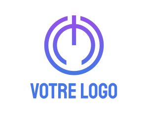 Smartphone - Violet Power Button logo design