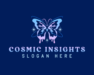 Cosmic Butterfly Sparkle logo design