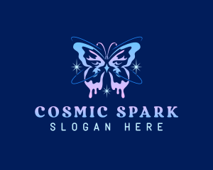 Cosmic Butterfly Sparkle logo design