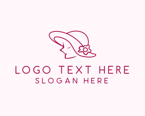 Hat - Minimalist Pretty Lady logo design