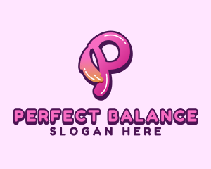 Ponytail Letter P Brand logo design