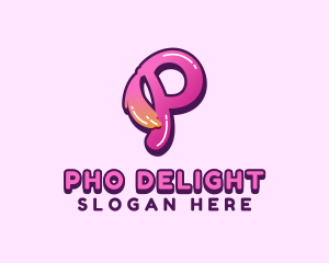 Ponytail Letter P Brand logo design