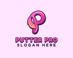 Ponytail Letter P Brand logo design