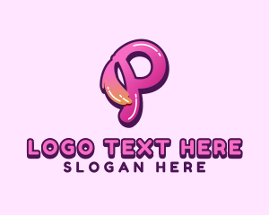Girly - Ponytail Letter P Brand logo design