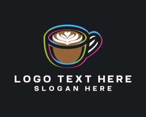 Latte - Espresso Coffee Glitch logo design