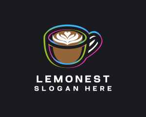Cafeine - Espresso Coffee Glitch logo design