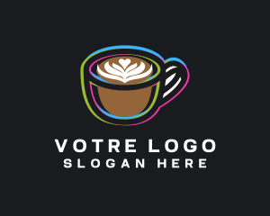 Latte - Espresso Coffee Glitch logo design
