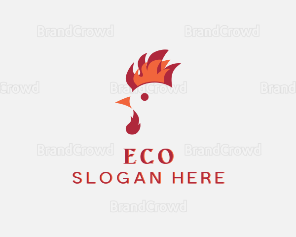 Flame Chicken Rooster Logo