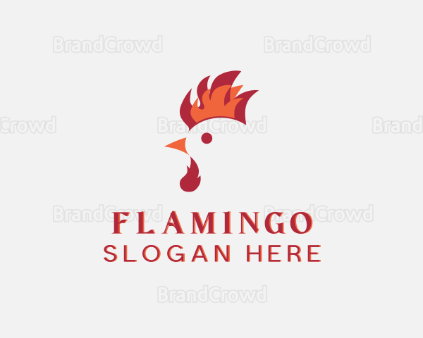 Flame Chicken Rooster Logo