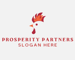 Flame Chicken Rooster Logo