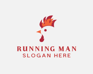 Flame Chicken Rooster Logo
