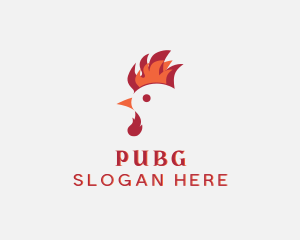 Meat - Flame Chicken Rooster logo design