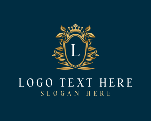 Shield - Elegant Flower Shield Crest logo design