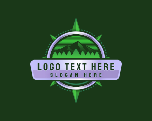 Traveler - Mountain Compass Forest logo design