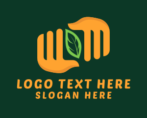 Micro Herb - Leaf Farming Hands logo design