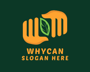 Micro Herb - Leaf Farming Hands logo design