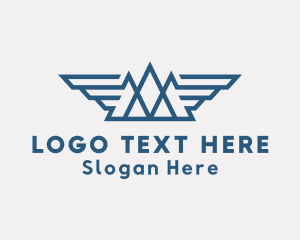Traveler - Mountain Range Wings logo design