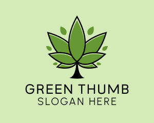 Medical Weed Plant  logo design