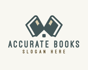 Library Book Learning logo design