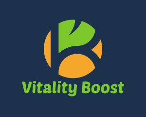 Vitality - Sun Leaf Circle logo design