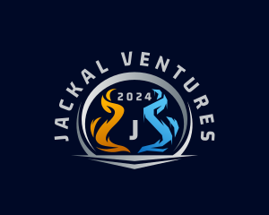 Industrial Flaming Ice Ventilation logo design