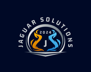 Industrial Flaming Ice Ventilation logo design