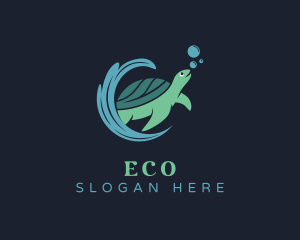 Aquatic - Sea Turtle Animal logo design