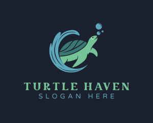 Sea Turtle Animal logo design